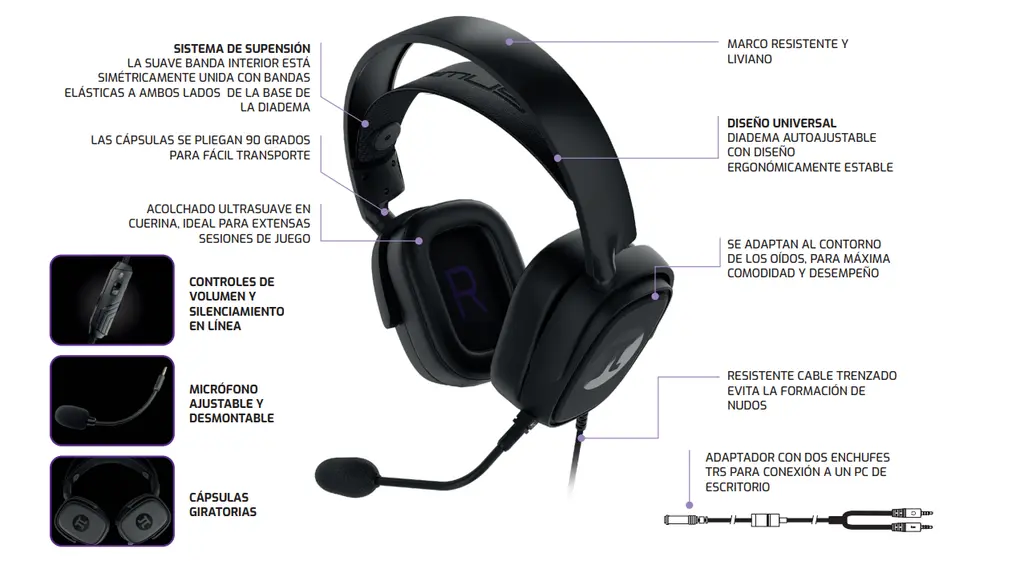 DIADEMA AUDIFONOS GAMER PRIMUS PROFESIONAL 3.5MM XBOX PS5 PC (2).webp