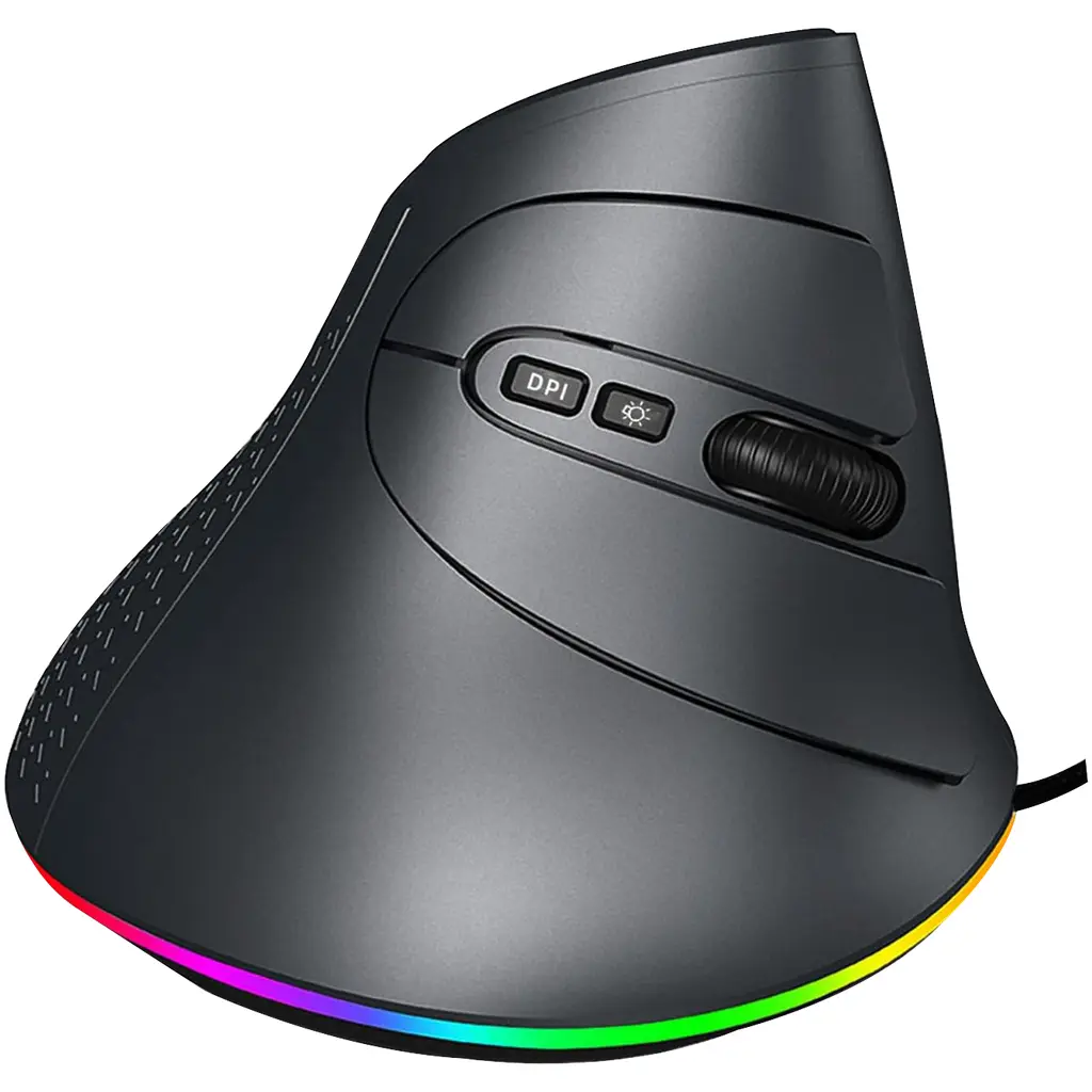 MOUSE VERTICAL USB RGB GAMER 7D SOFTWARE 7 BOTONES 7200DPI 