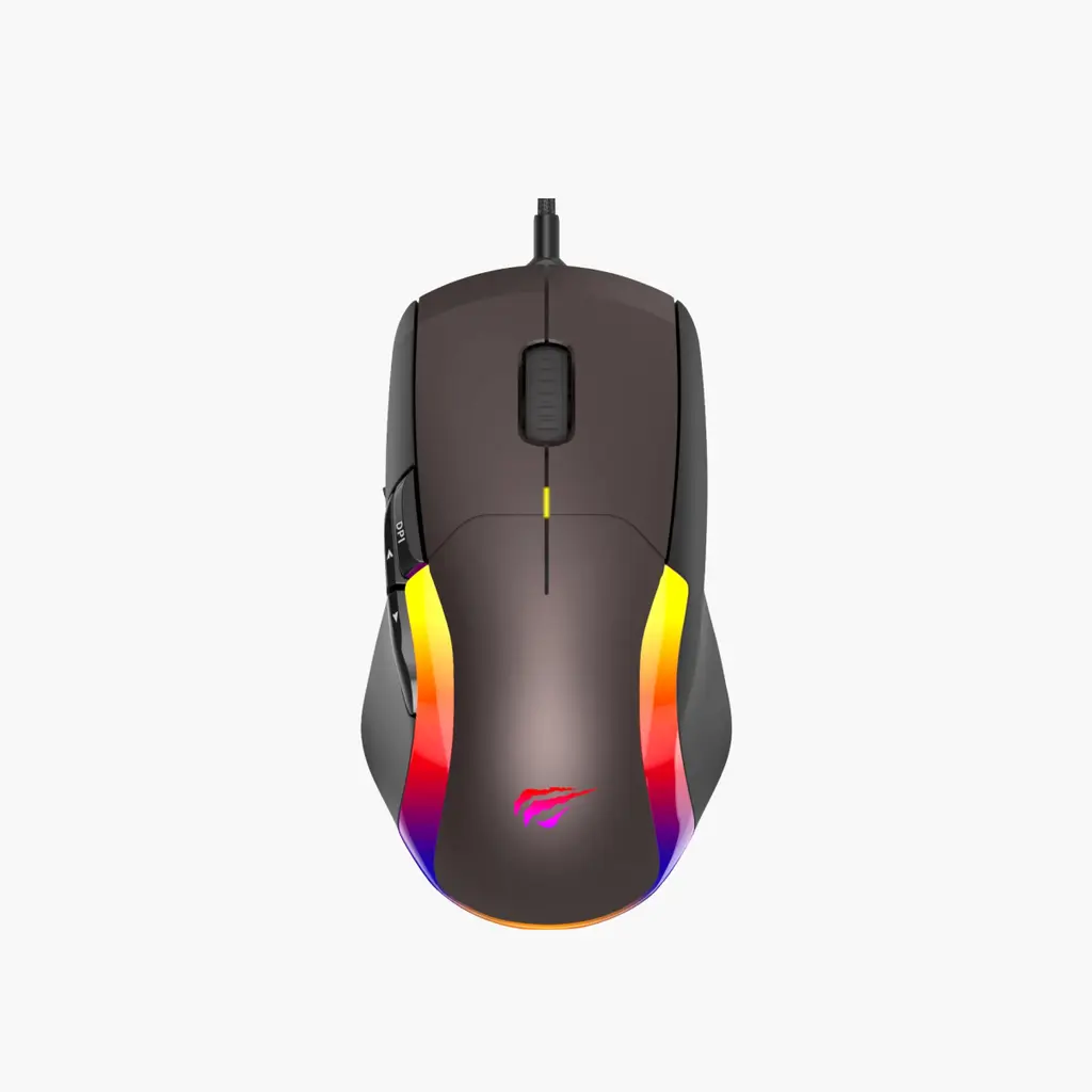MOUSE GAMER HAVIT 8 BOTONES 12000DPI USB RGB SOFTWARE 