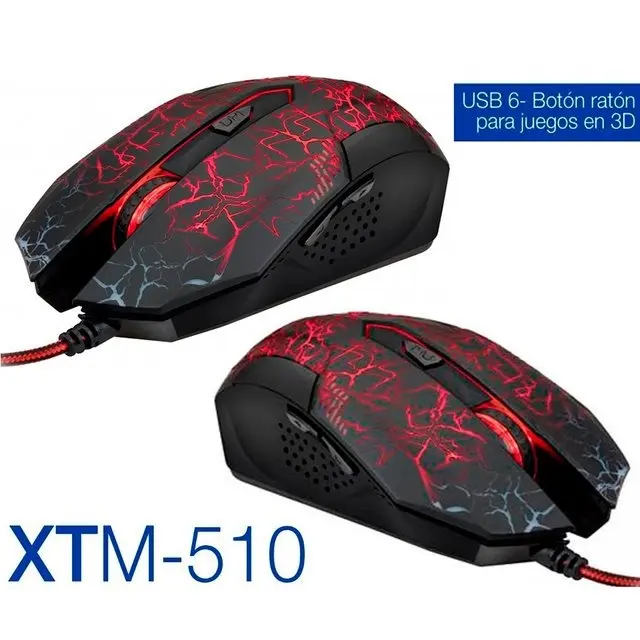 MOUSE  ÓPTICO 6 BOTONES 3D USB GAMER 2400 DPI LUCES 