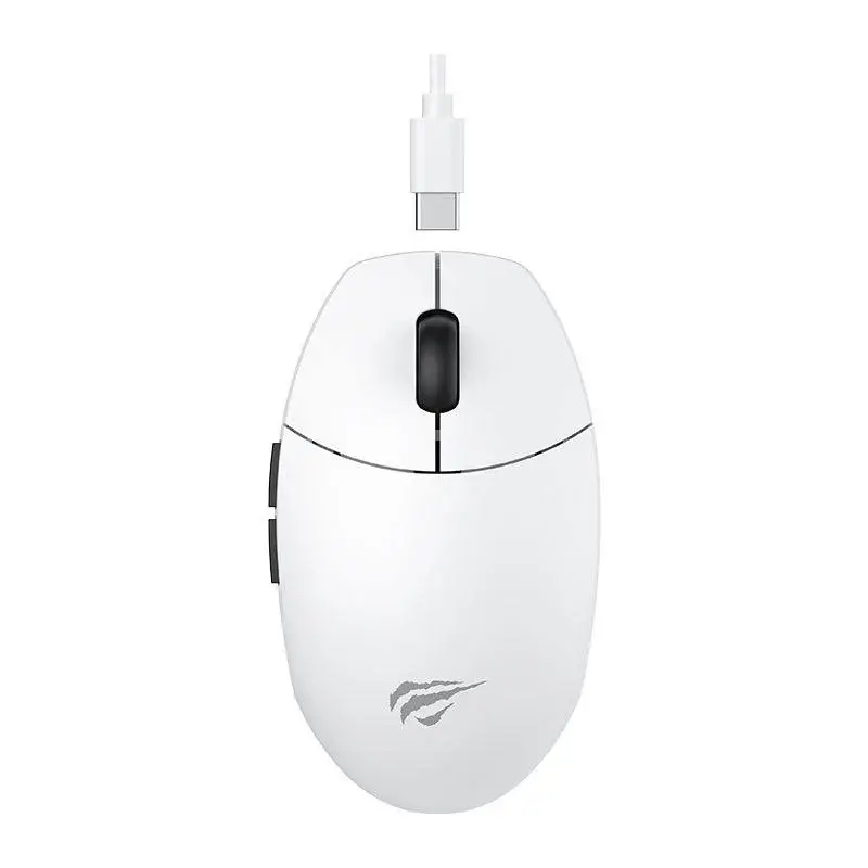 MOUSE GAMER BLANCO INALAMBRICO RECARGABLE TIPO C a USB Y NANO RECEPTOR 2.4GHZ 7400DPI