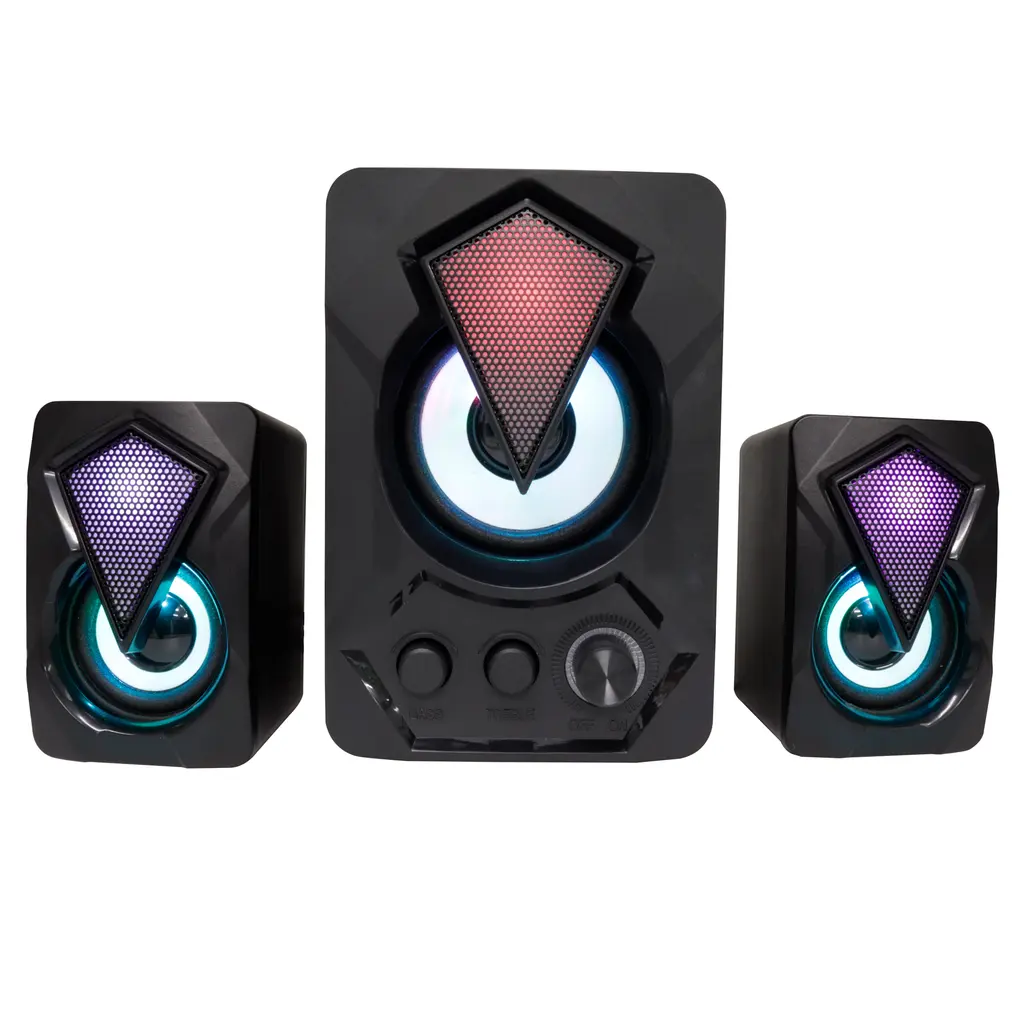 PARLANTES BAFLES RGB CON WOOFER 6W PC 3.5MM NEGROS G3 