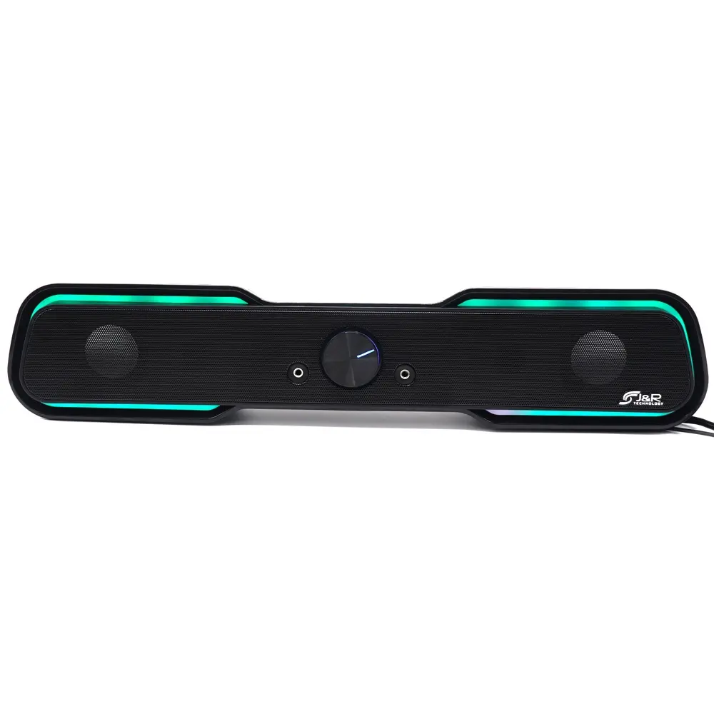 PARLANTE GAMER 10W HI-FI RGB USB 3.5MM NEGROS PARA PC 