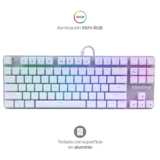 [GS200-B] TECLADO MECANICO GAMER BLANCO RGB SWITCH CAFE