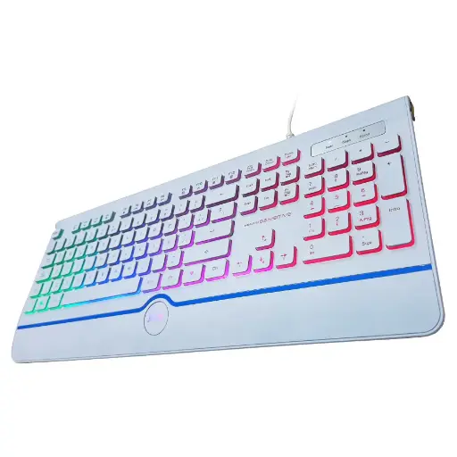 [TMJR-025-1] TECLADO MULTIMEDIA GAMER USB RGB BLANCO SPACE JYR