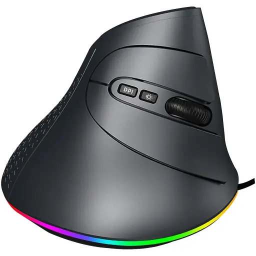 [GMT-11U] MOUSE VERTICAL USB RGB GAMER 7D SOFTWARE 7 BOTONES 7200DPI 