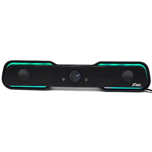 [J5210] PARLANTE GAMER 10W HI-FI RGB USB 3.5MM NEGROS PARA PC 