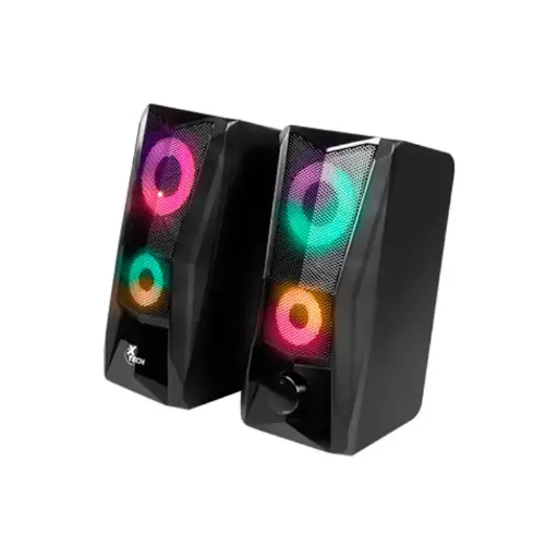 [XTS-130] PARLANTES GAMER ESTEREO MULTIMEDIA 2.0 RGB USB PARA PC XTECH 