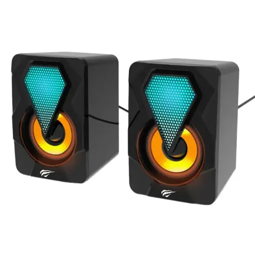 [SK210] PARLANTE GAMER RGB PARA PC USB NEGROS HAVIT 6W 2.0 COMPUTADOR 