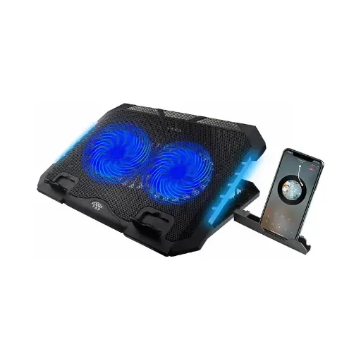 [S900] BASE REFRIGERANTE GAMER LED 2 COOLER USB CON SOPORTE PARA EL CELULAR 